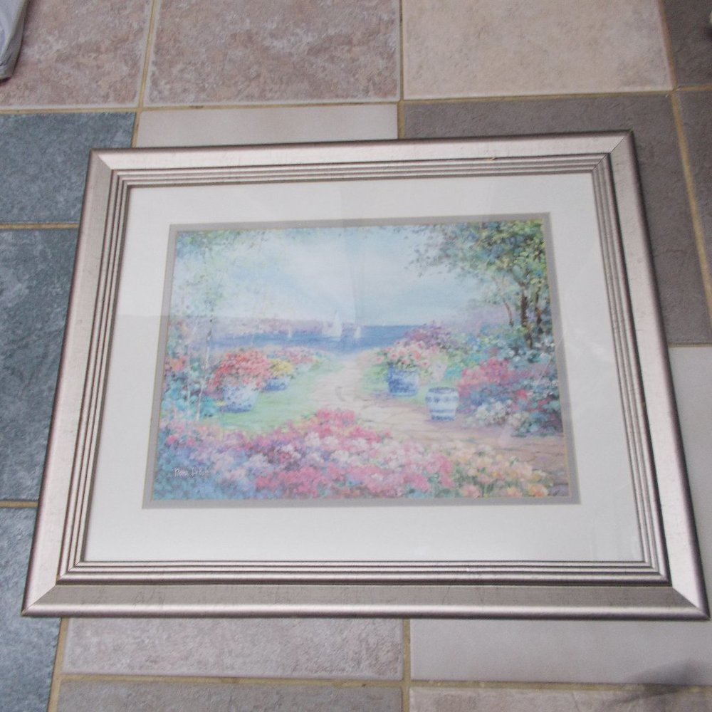 Gorgeous scenic seascape print by Nora DeBolt matted & framed